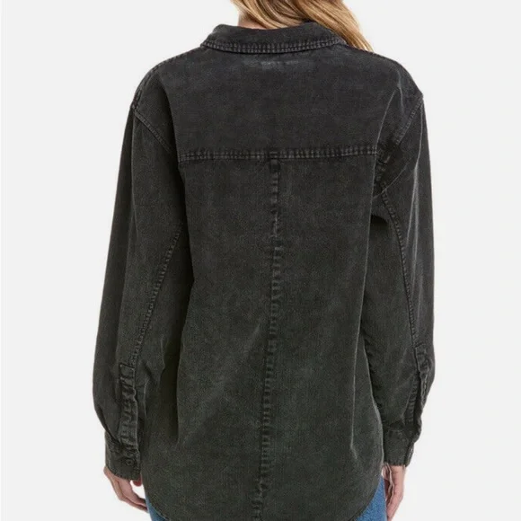 New With Tags ALLSAINTS Women’s Phoebe Cotton Corduroy Shirt In Washed Black - Picture 10 of 10